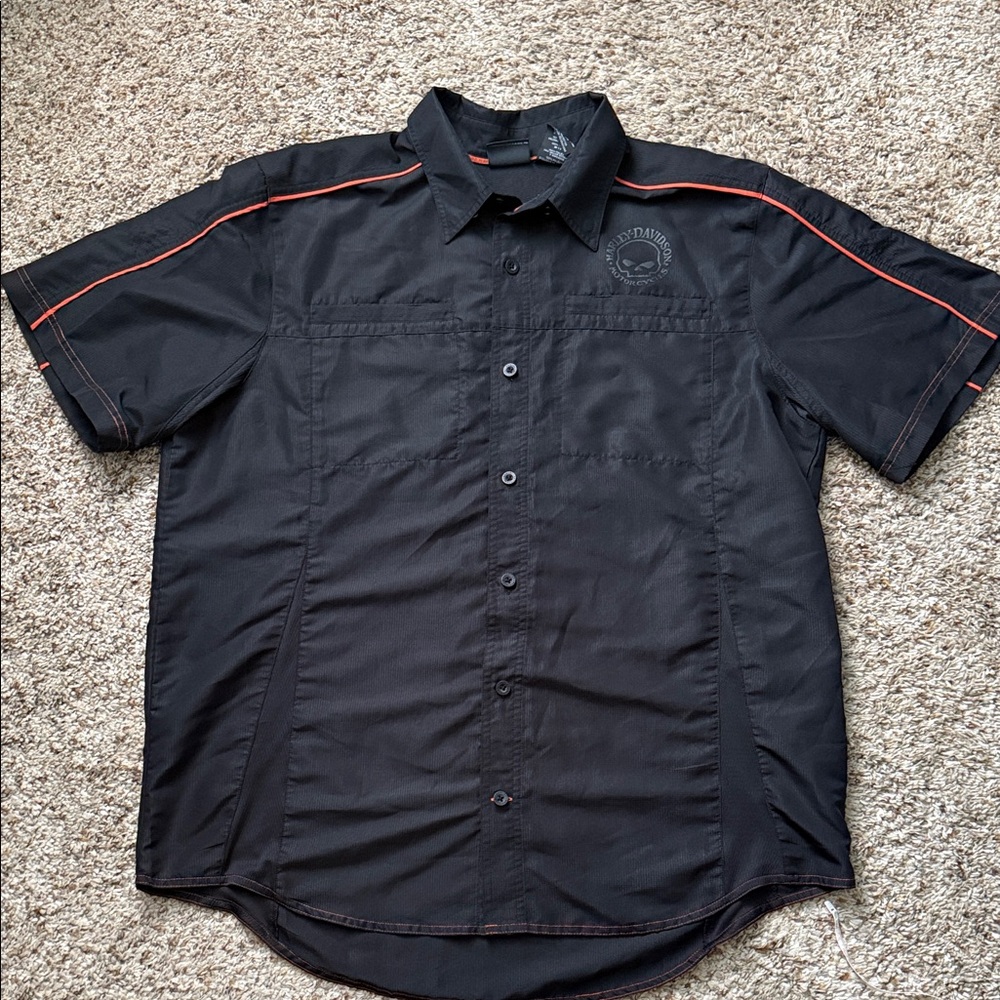 Harley-Davidson Black Shirt with Red Trim